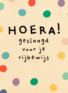 Geslaagd kaart hoera geslaagd voor je rijbewijs