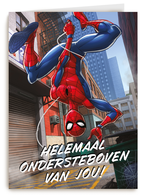 Valentijnskaart Spiderman ondersteboven van jou
