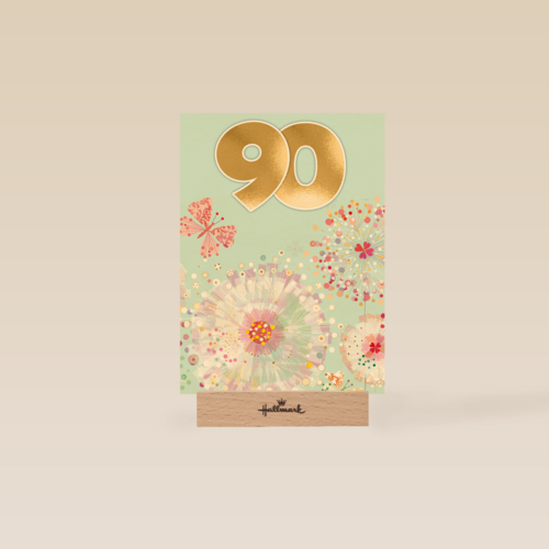 Turnowsky kaart met bloemen en vlinders 90 jaar