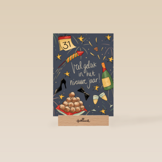 nieuwjaarskaart hip veel geluk in het nieuwe jaar matia studio