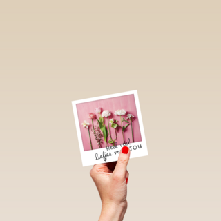 polaroid kaart heel veel liefjes voor jou
