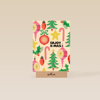 Kerstkaart enjoy xmas zuurstokken