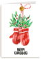Kerstkaart klassiek handschoenen