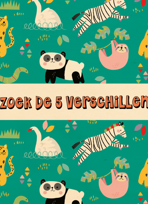 Kinderkaart Zoek de 5 verschillen