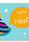 uitnodiging kaart hip feestmuts