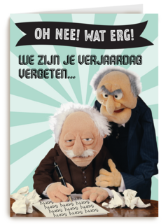 verjaardag te laat kaart muppets waldorf statler
