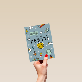 verjaardagskaart het is feest