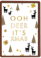 kerstkaart hip ooh deer it is christmas