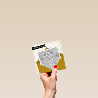 verhuisd envelop ruitjespapier