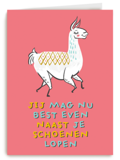 naast je lama schoenen lopen