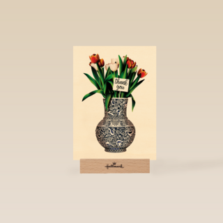 bedankt kaart folio vaas met bloemen thank you