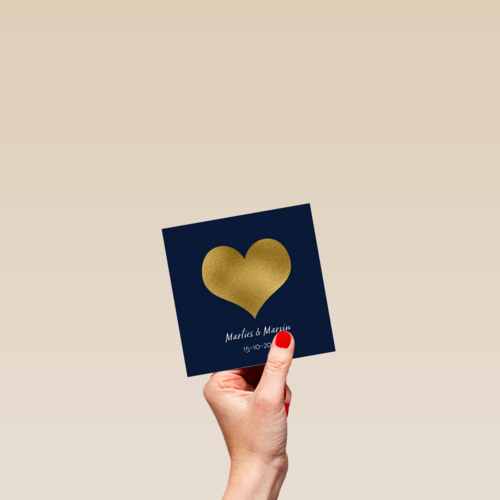 valentijnskaart stijlvol trouwdag gouden hart