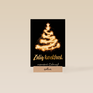 kerstkaart lichtgevende kerstboom zakelijk