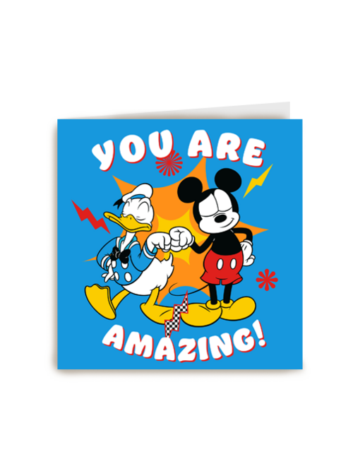 Bedankt kaart Mickey en Donald