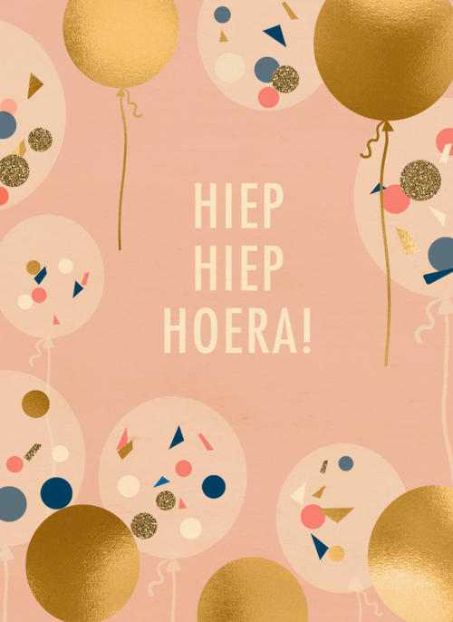 gefeliciteerd kaart vrouw hiep hiep hoera