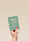 Verjaardagskaart 70 groen gouden letters