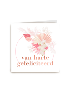 verjaardag kaart stijlvol bloemen van harte gefeliciteerd