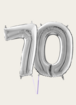 Cijferballon 70 Jaar Zilver XL