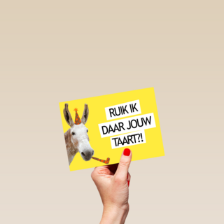 ruik ik daar jouw taart paard met feesthoed
