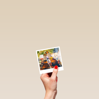 Gefeliciteerd kaart cheers met bier Polaroid