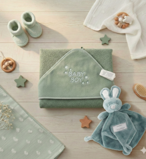 Badcape Baby Boy Mosgroen 