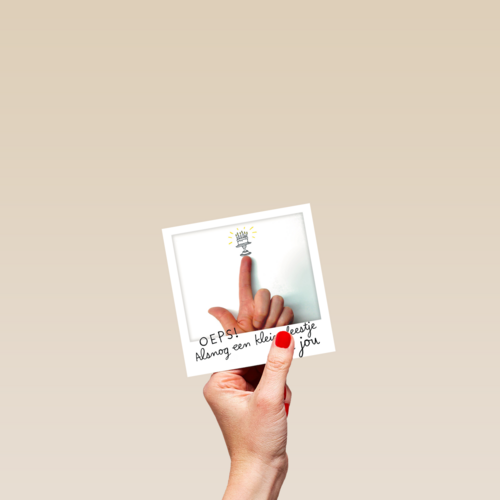 polaroid kaart verjaardag te laat