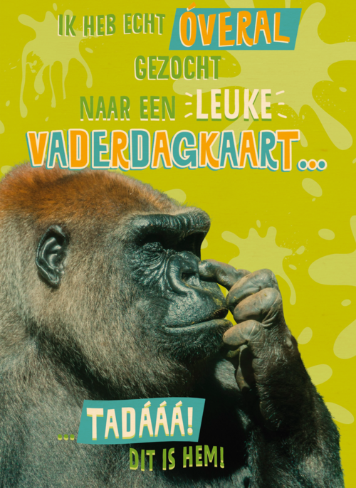 Vaderdagkaart grappig Aap zoekt leuke verjaardagskaart