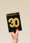 Verjaardagskaart leeftijden 30 ballonletters