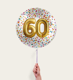 Ballon 60 jaar Confetti Goud 