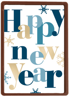 nieuwjaarskaart happy new year met ijskristallen