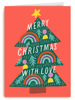 Kerstkaart hip Merry Christmas with love
