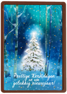 Kerstkaart zakelijk Kerstboom in het bos