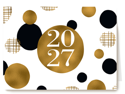 Nieuwjaar 2027 gouden ballen