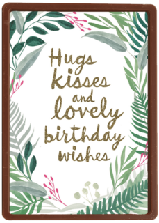 botanical kaart hugs kisses and birthday wishes