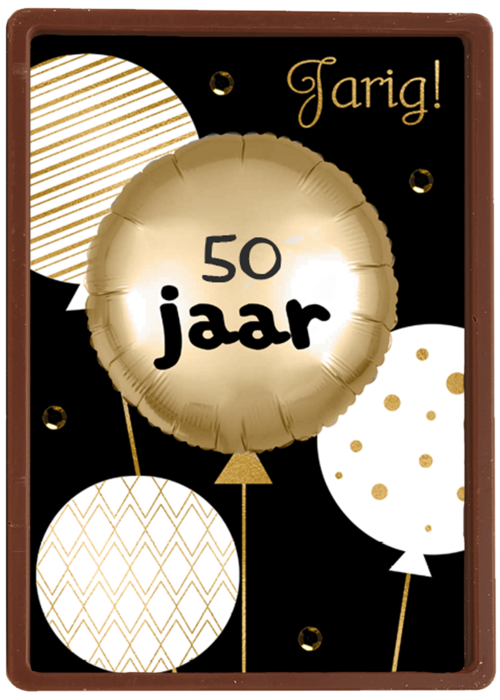 verjaardag kaart leeftijd 50 ballon