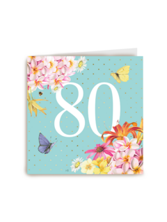 Kaart flowers by Marjolein Bastin verjaardagskaart 80 jaar
