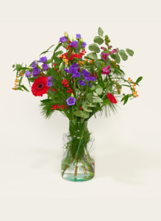 Boeket Bloemen Joyful Season Met Vaas