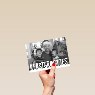 fotokaart met kerstgroetjes als tekst