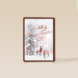 nieuwjaarskaart gelukkig nieuwjaar hert