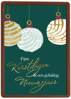 Kerstkaart kerstballen stijlvol