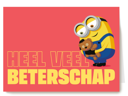Minions beterschapskaart met Bob