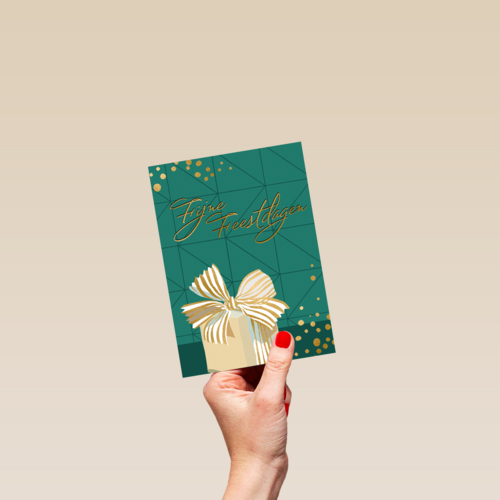 Stijlvolle kerstkaart met cadeau