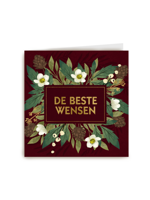 Kerstkaart klassiek de beste wensen