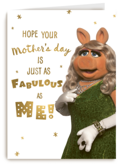 moederdag kaart miss piggy fabulous as me