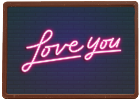 Liefde kaart neon Love you