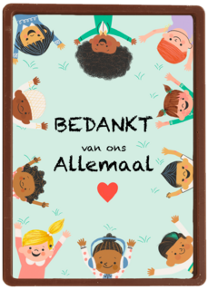 Bedankt kaart juf meester