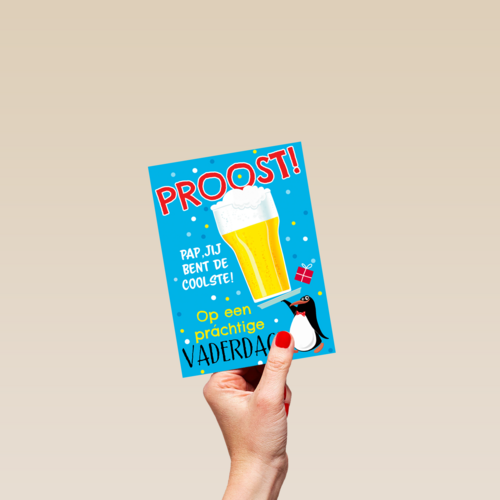 vaderdag kaart pinguin proost