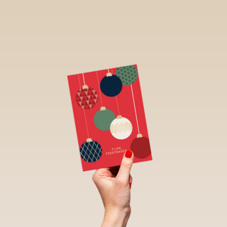 Fijne feestdagen modern kerstballen