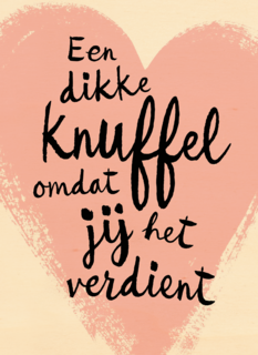 een dikke knuffel omdat je het verdient kaart
