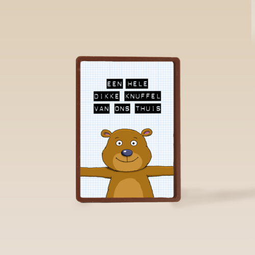 op kamp kaart een hele dikke knuffel van ons thuis